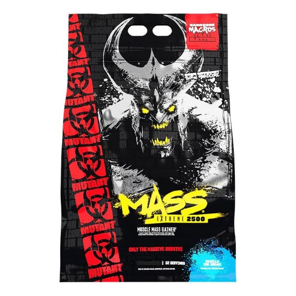 Stor pakke med Mutant Mass Extreme 2500 i smagen vaniljeis, 9070 g
