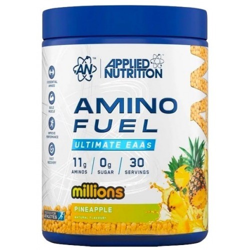 Pakning med Applied Nutrition Amino Fuel EAA-pulver i smagen Millions Ananas, 390 g