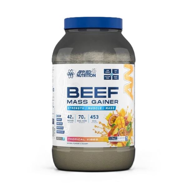 Applied Nutrition Beef Mass Gainer i smagen Tropical Vibes, 3130 g pulver