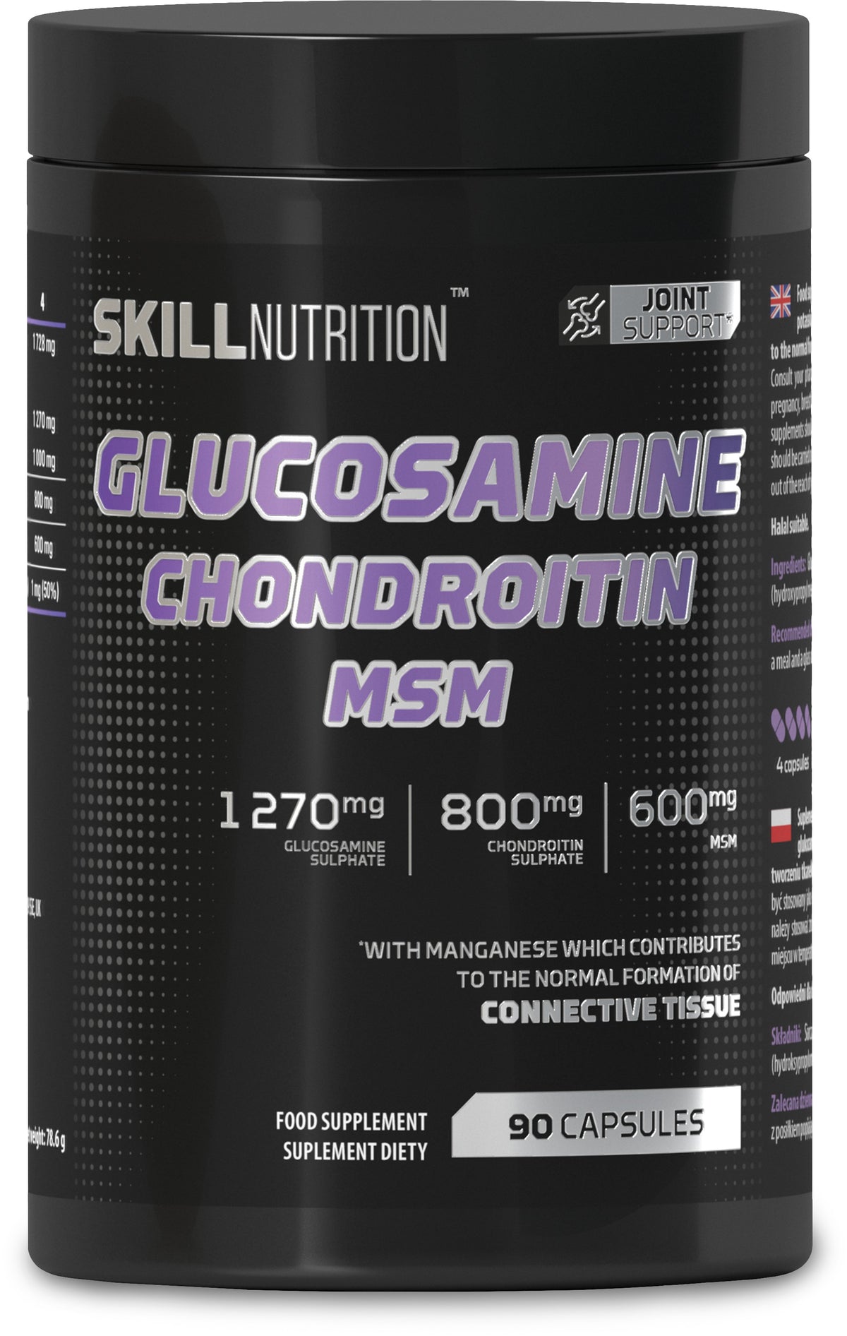 Pakke med Skill Nutrition Glucosamine Chondroitin MSM, 90 kapsler