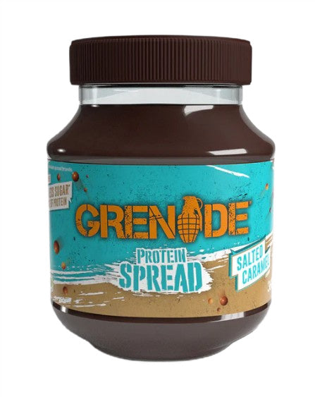 Glas med Grenade Protein Spread i smagen Salted Caramel, 360 g