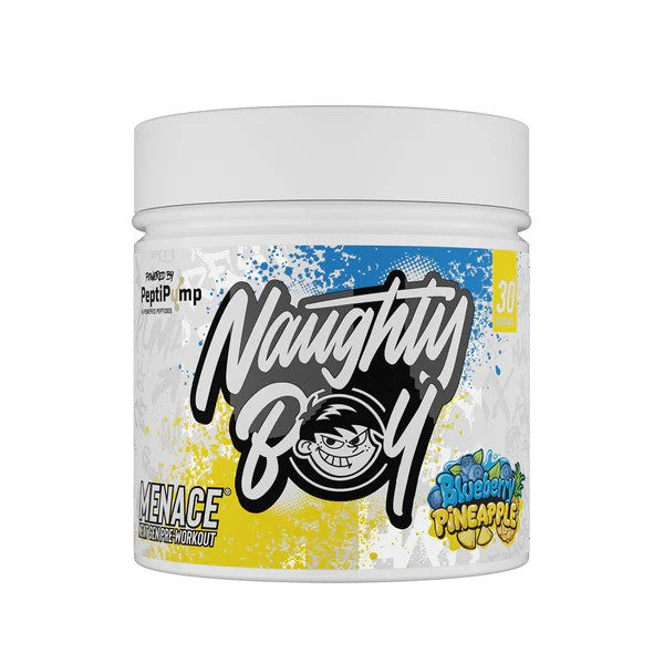 Naughty Boy Menace V2 pre-workout pulver, Blueberry Pineapple, 210 g dåse