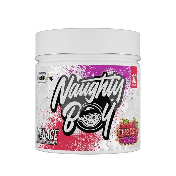 Naughty Boy Menace V2 pre-workout pulver i smagen Cherry Razz, 210 g