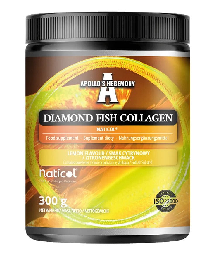 Beholder med Apollo's Hegemony Diamond Fish Collagen i citronsmag, 300 g