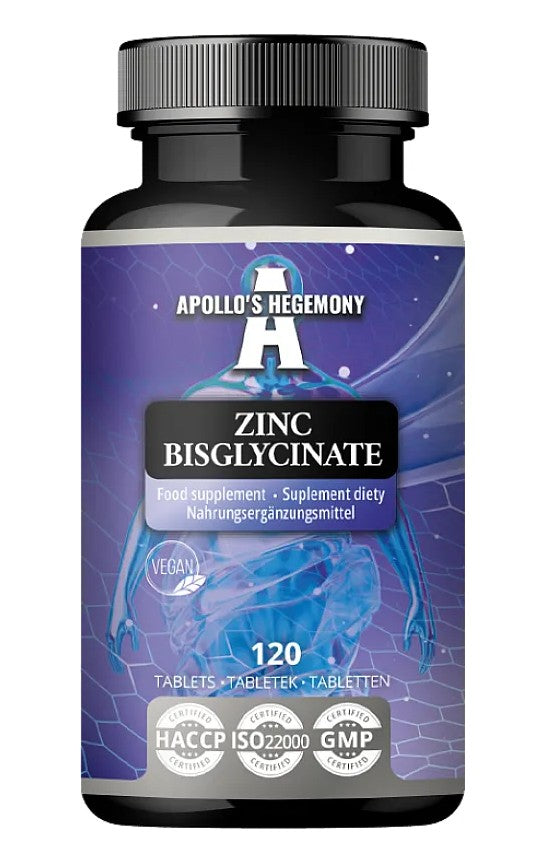 Zinkbisglycinat fra Apollo's Hegemony, 120 tabletter med 15 mg zink