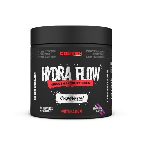 Conteh Sports Hydra Flow elektrolytpulver med smag af druesodavand, 300 g