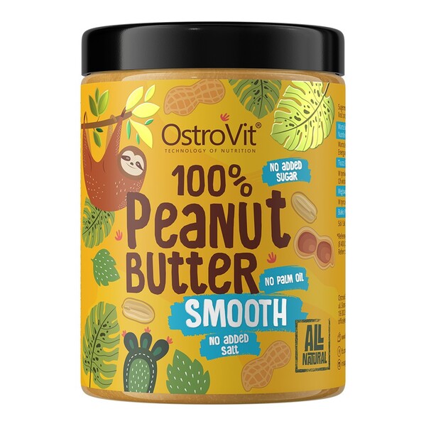 OstroVit 100% Peanut Butter smooth i pakning på 1000 g