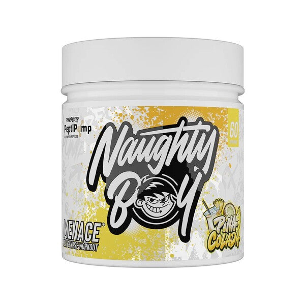Naughty Boy Menace V2 pre-workout-pulver med koffein i smagen Pina Colada, 420 g