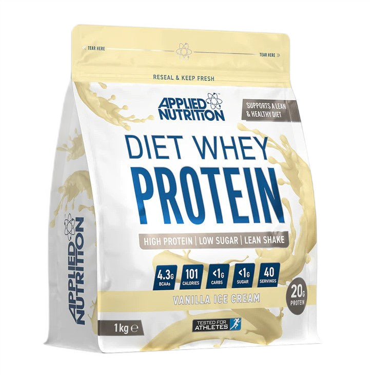Applied Nutrition Diet Whey proteinpulver med smag af vaniljeis, 1000 g