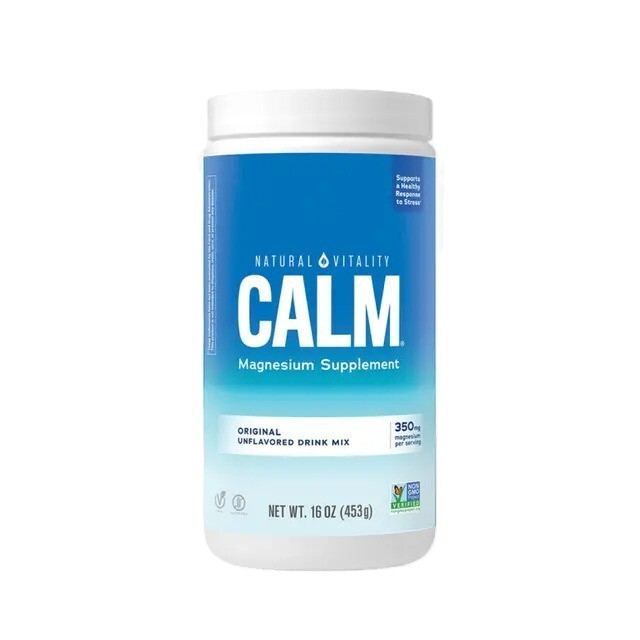 Beholder Natural Vitality Natural Calm magnesiumcitrat-pulver uden smag, 453 g