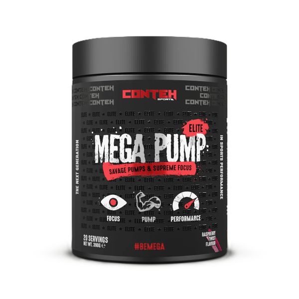 Conteh Sports Mega Pump Elite pulver, smag Raspberry Twist, 390 g