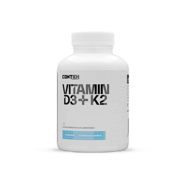 Pakning med Conteh Sports D3-vitamin + K2, 120 tabletter