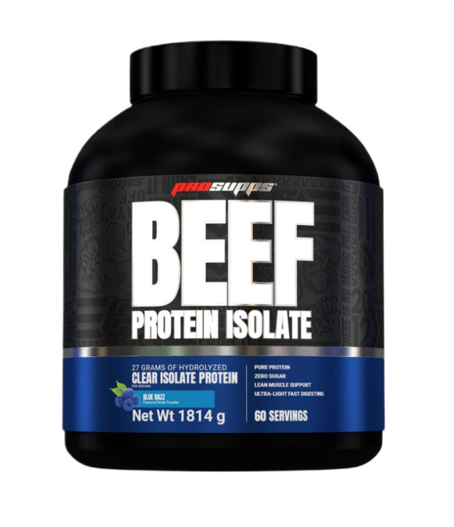 Beholder med ProSupps oksekødproteinisolat, Blue Razz, 1814 g
