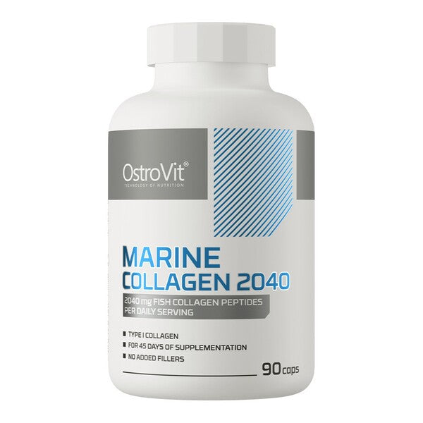 Pakke med OstroVit Marine Collagen 2040 mg, marint kollagen i 90 kapsler