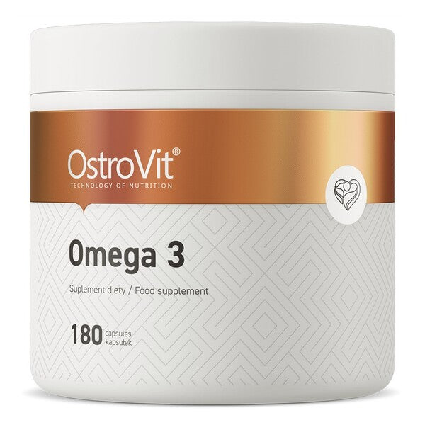 Pakke med OstroVit Omega 3 fiskeolie, 180 bløde gelkapsler