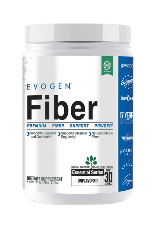 Beholder med Evogen Psyllium Fiber pulver uden smag, 315 g