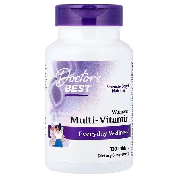 Doctor's Best multivitamin til kvinder, dåse med 120 tabletter