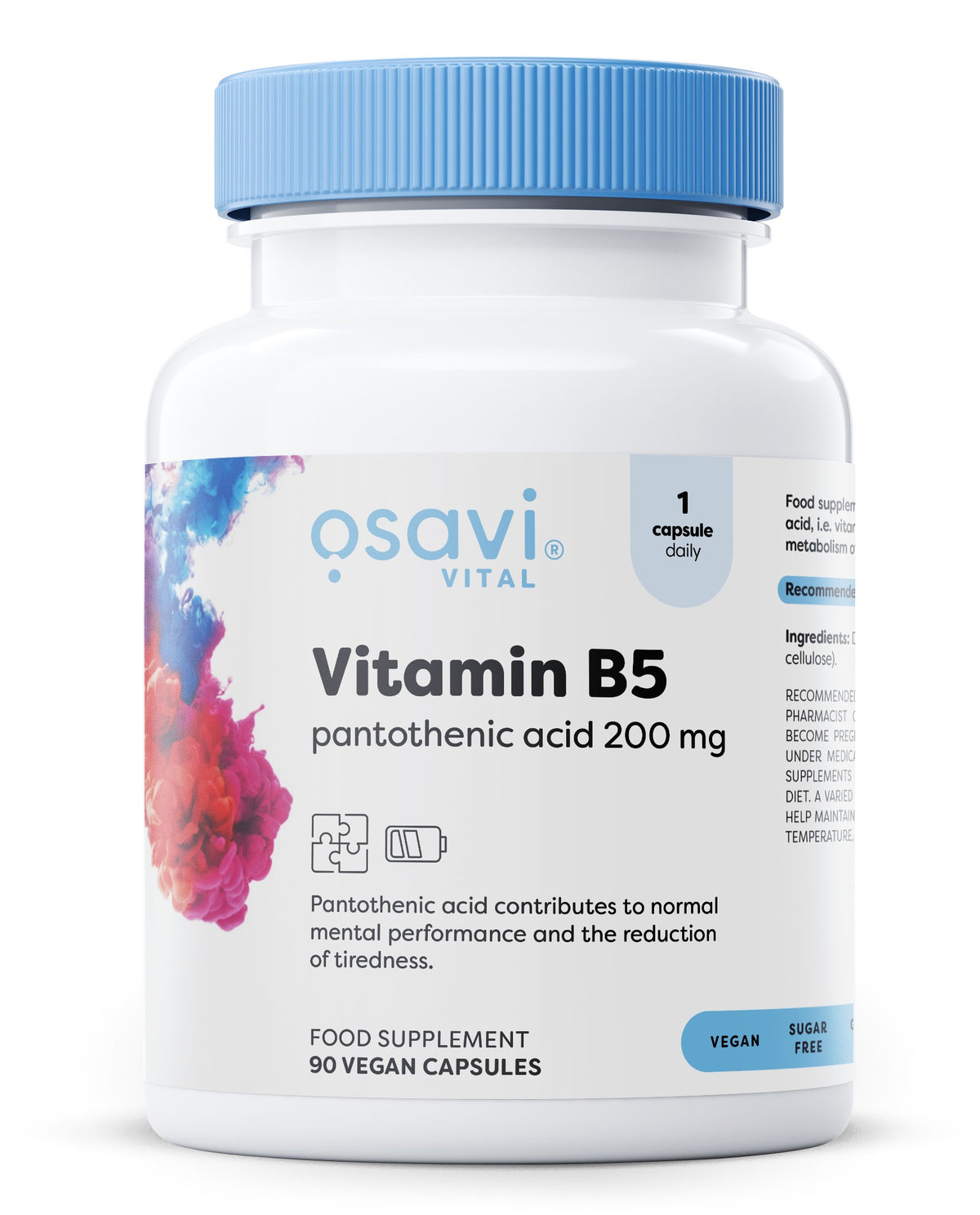 Osavi Vitamin B5 pantothensyre 200 mg, 90 veganske kapsler