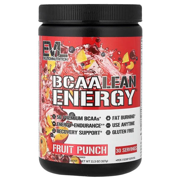 EVLution Nutrition BCAA Lean Energy i smagen Fruit Punch, 327 g