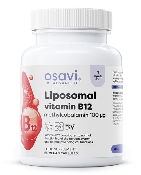 Produktbillede af Osavi liposomalt vitamin B12 med methylcobalamin, 60 veganske kapsler