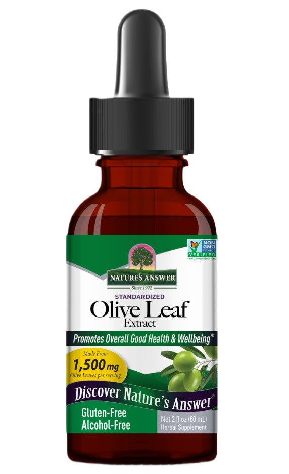 Flaske med Nature's Answer olivenbladsekstrakt, 60 ml