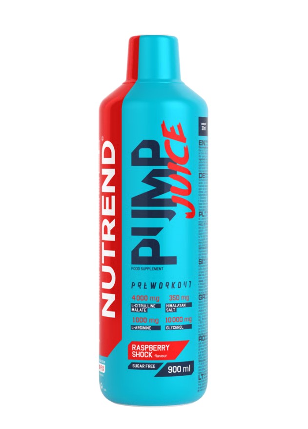 Flaske med Nutrend Pump Juice i smagen Raspberry Shock, 900 ml