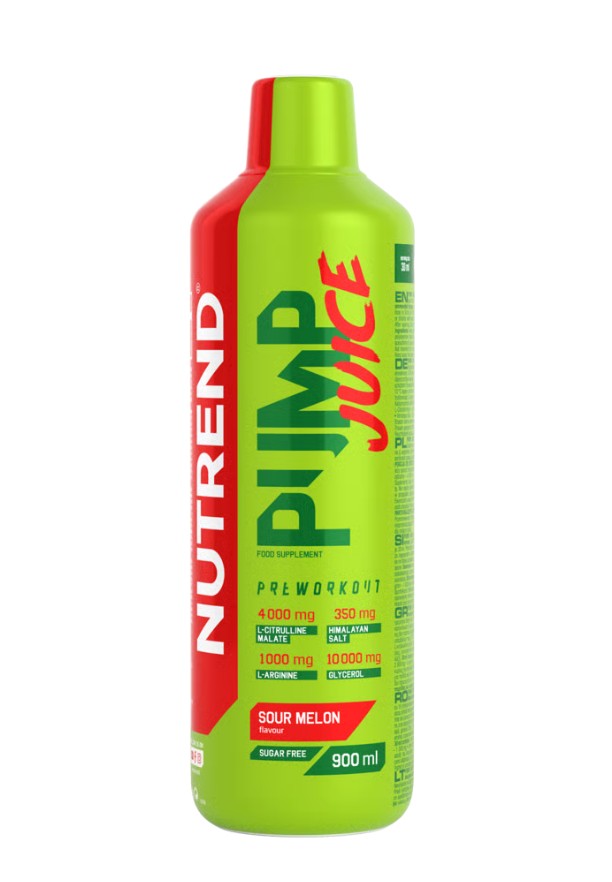 Flaske med Nutrend Pump Juice med smag af sur melon, 900 ml