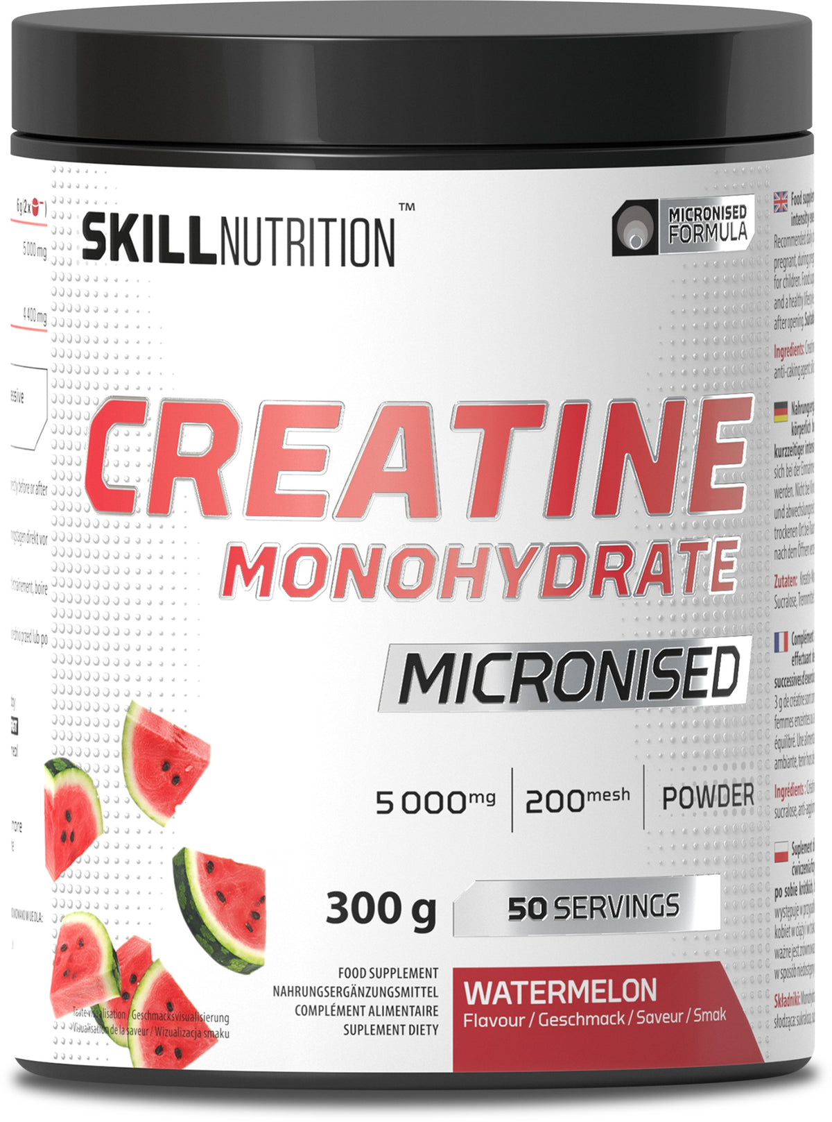 Skill Nutrition mikroniseret kreatinmonohydrat med smag af vandmelon, 300 g