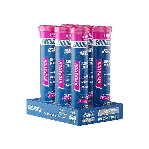 Applied Nutrition Endurance Hydration elektrolyt-brusetabletter med bærsmag, 6 x 20 tabletter