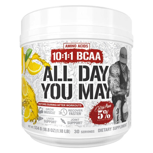 5% Nutrition AllDayYouMay Legendary Series aminosyrepulver, italiensk citronis, 534 g
