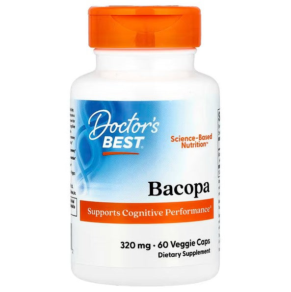 Beholder med Doctor's Best Bacopa with Synapsa 320 mg, 60 vegetariske kapsler