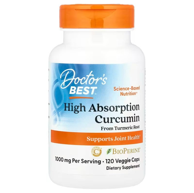 Beholder Doctor's Best Curcumin fra gurkemeje med C3 Complex og BioPerine, 120 kapsler