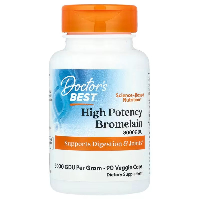 Doctor's Best bromelain 3000 GDU, 500 mg i vegetabilske kapsler