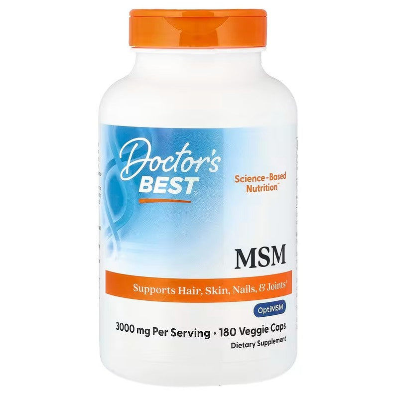 Beholder med Doctor's Best MSM with OptiMSM Vegan, 1000 mg, 180 veg. kapsler