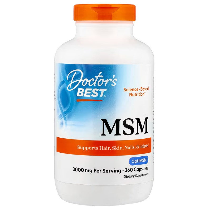 Beholder med Doctor's Best MSM med OptiMSM, 1000 mg, 360 kapsler
