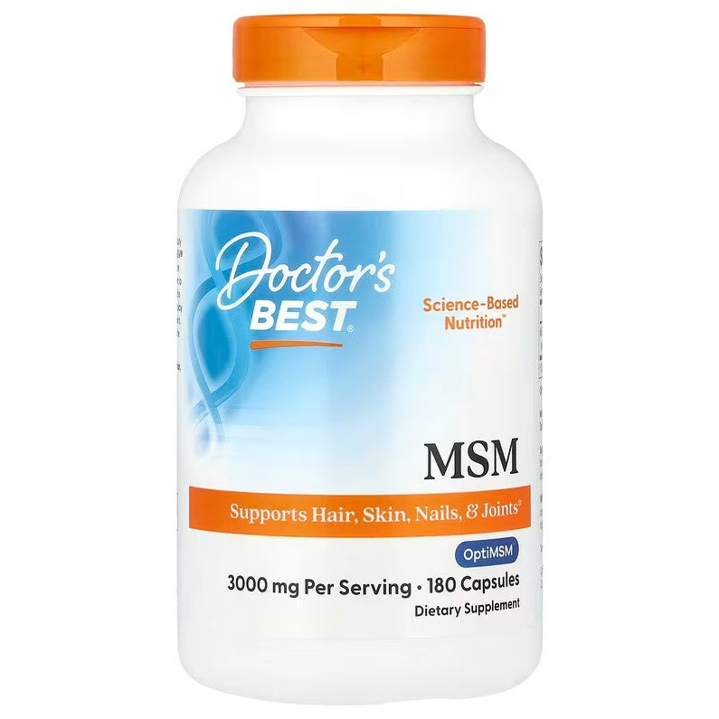 Dåse med Doctor's Best MSM med OptiMSM 1000 mg, 180 kapsler