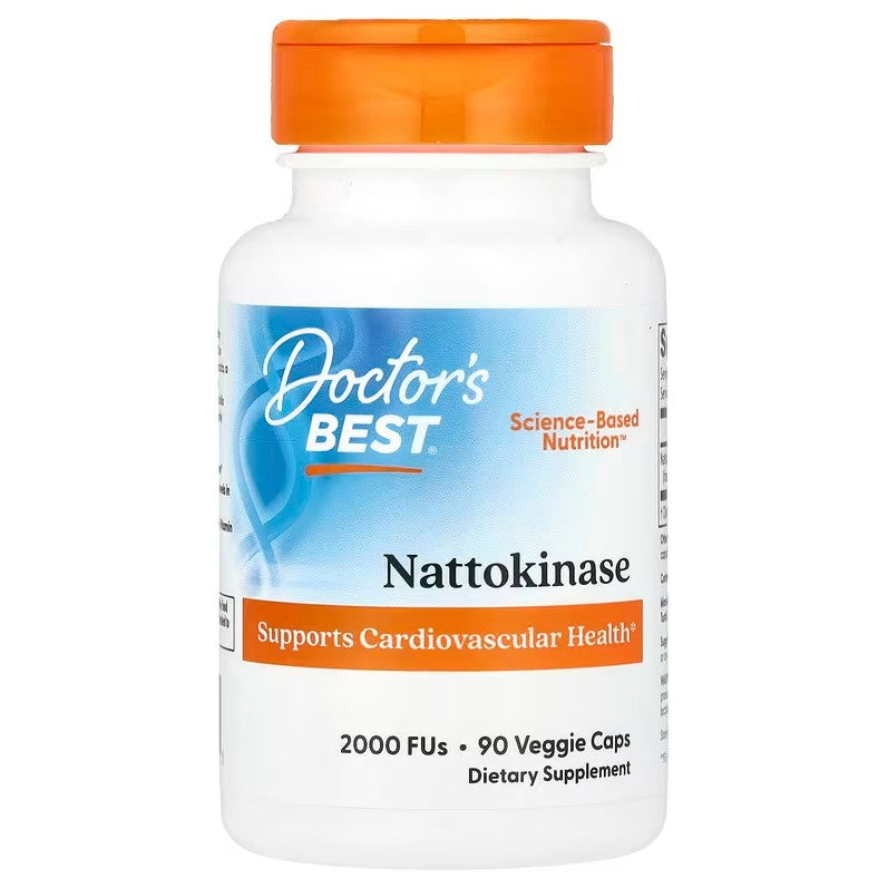 Beholder med Doctor's Best Nattokinase, 2000 FU, 90 vegetariske kapsler