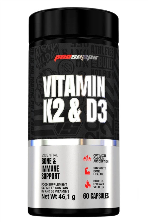 Pakning med ProSupps Vitamin K2 og D3, 60 kapsler