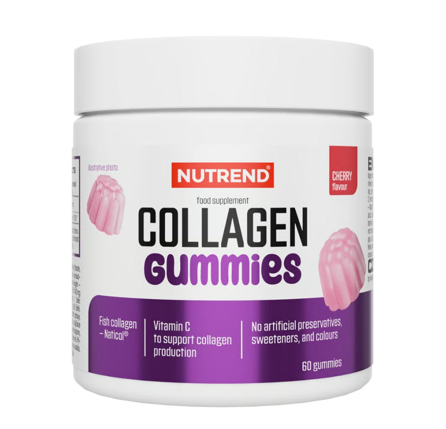 Pakke med Nutrend Collagen vingummier i smagen Cherry, 60 stk.
