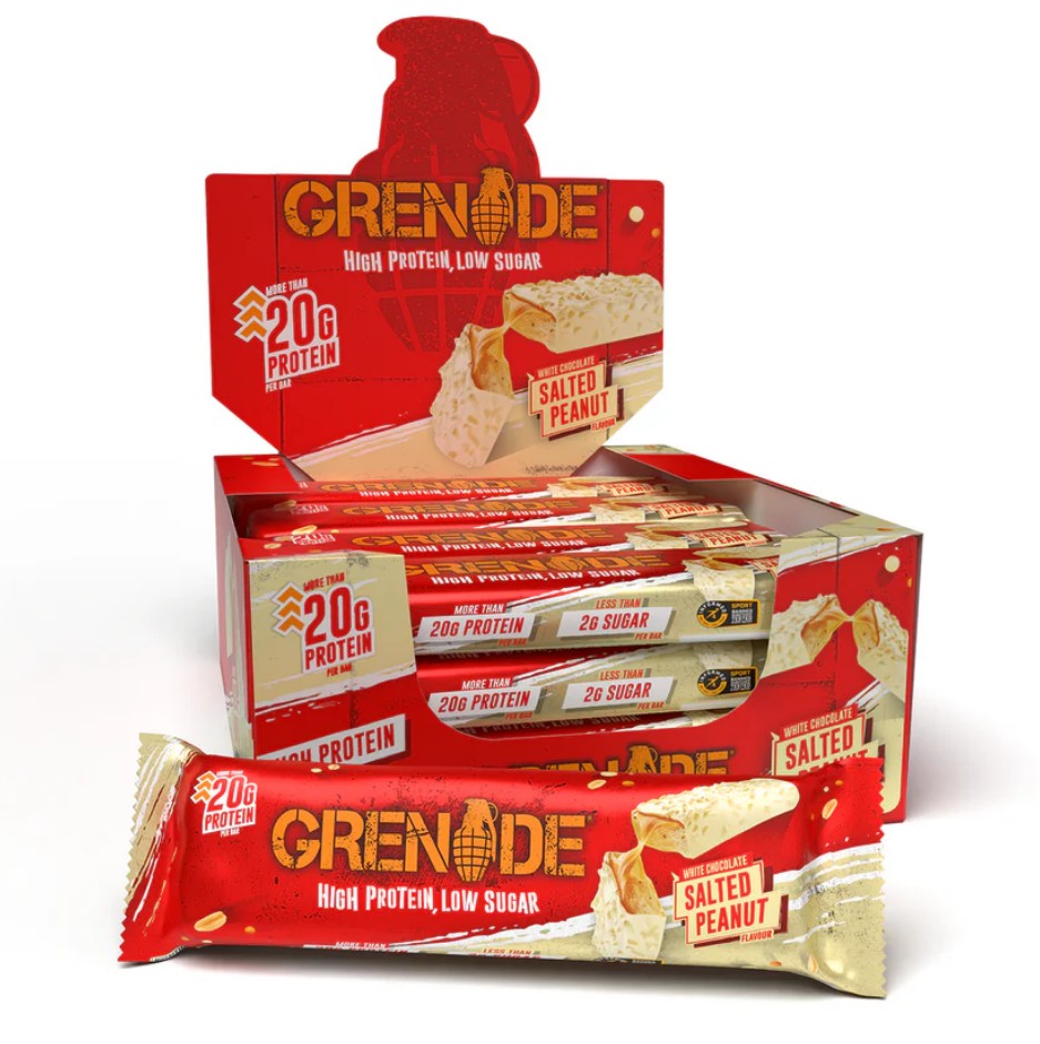 Grenade proteinbarer med hvid chokolade og saltede jordnødder, 12 x 60 g