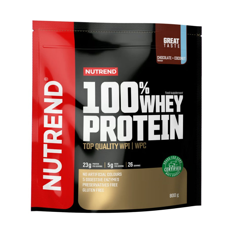 Produktbillede af Nutrend 100% valleprotein med chokolade og kokos, 800 g