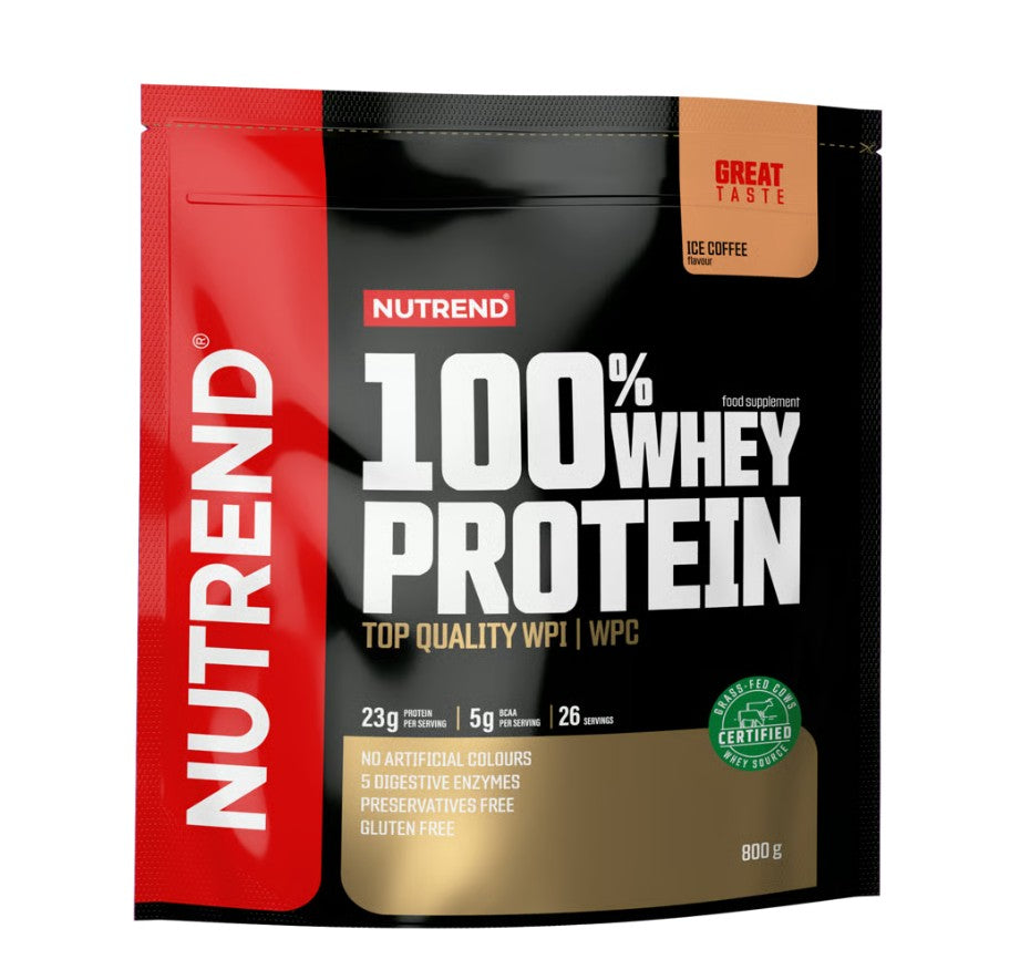 Nutrend 100% Valleprotein med smag af iskaffe, pakning på 800 g