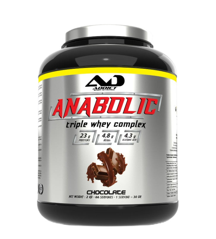 Addict Sport Nutrition Anabolic Triple Whey Complex proteinpulver, chokolade, 2000 g