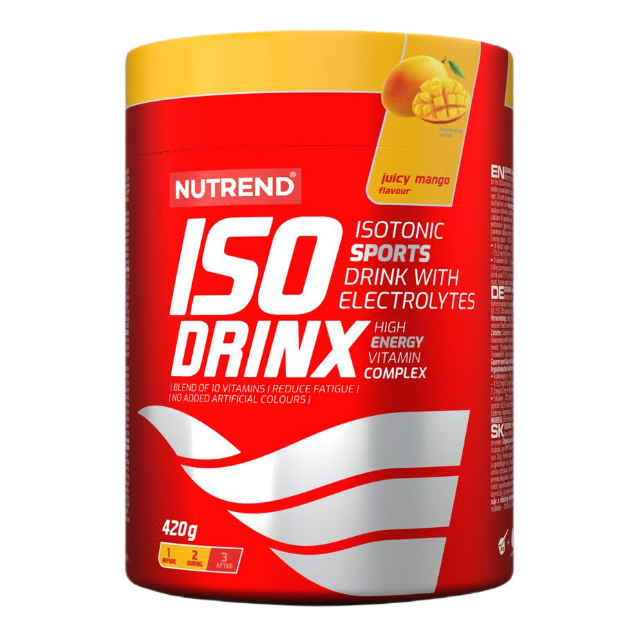 Nutrend IsoDrinx elektrolytpulver i smagen Juicy Mango, 420 g