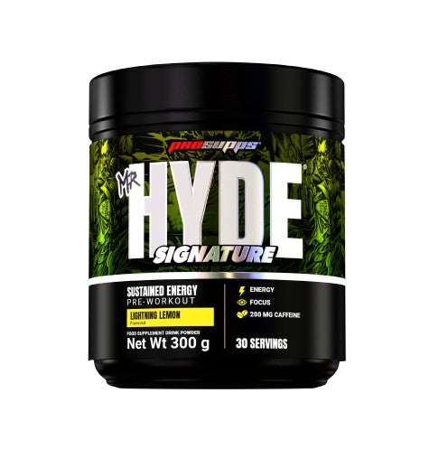 Dåse med ProSupps Mr.Hyde Signature pre-workout-pulver i smagen Lightning Lemon, 300 g