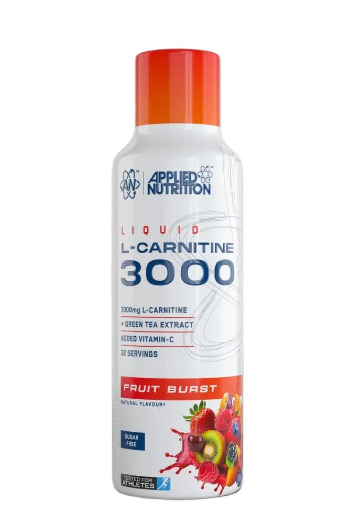 Flaske med Applied Nutrition L-Carnitine Liquid 3000 i smagen Fruit Burst, 480 ml