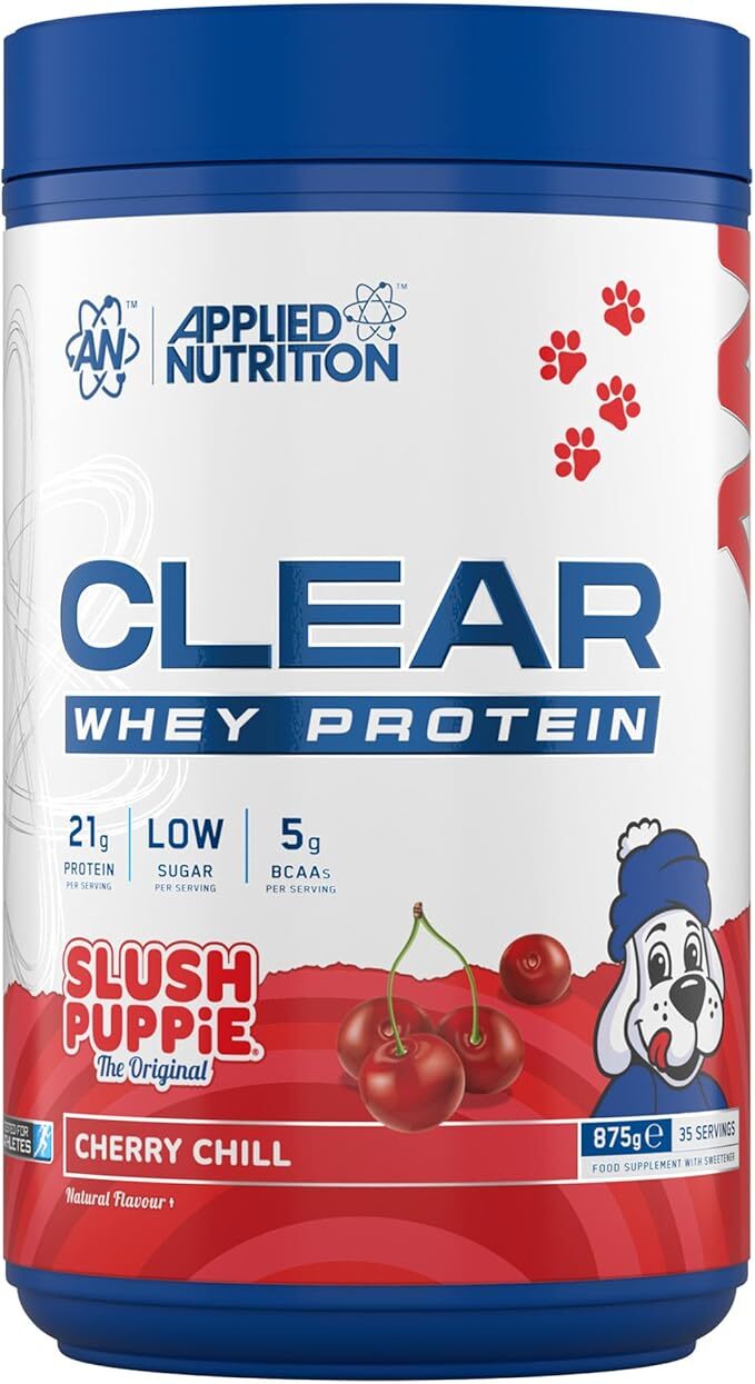 Pose med Applied Nutrition Clear Whey Protein, Slush Puppie Cherry Chill, 875 g