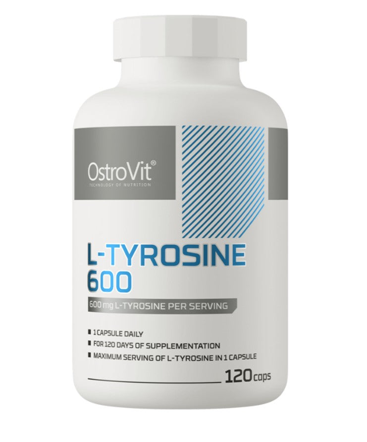 Pakke med OstroVit L-tyrosin 500 mg, 120 kapsler