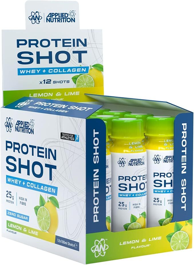 Kasse med 12 Applied Nutrition Protein shots i smagen Lemon & Lime, 100 ml