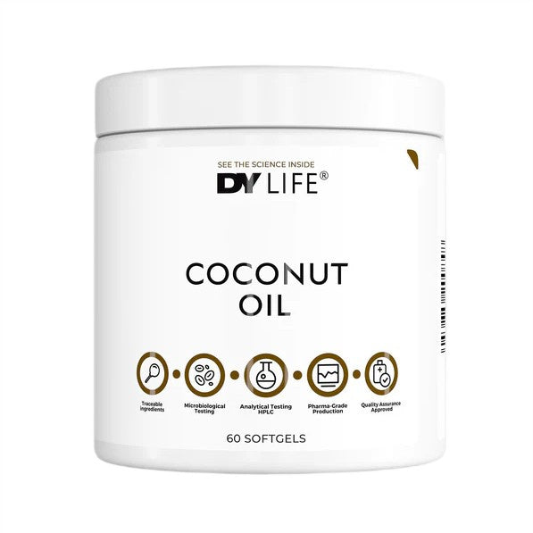 Pakke med Dorian Yates DY LIFE Kokosolie, 60 softgel-kapsler